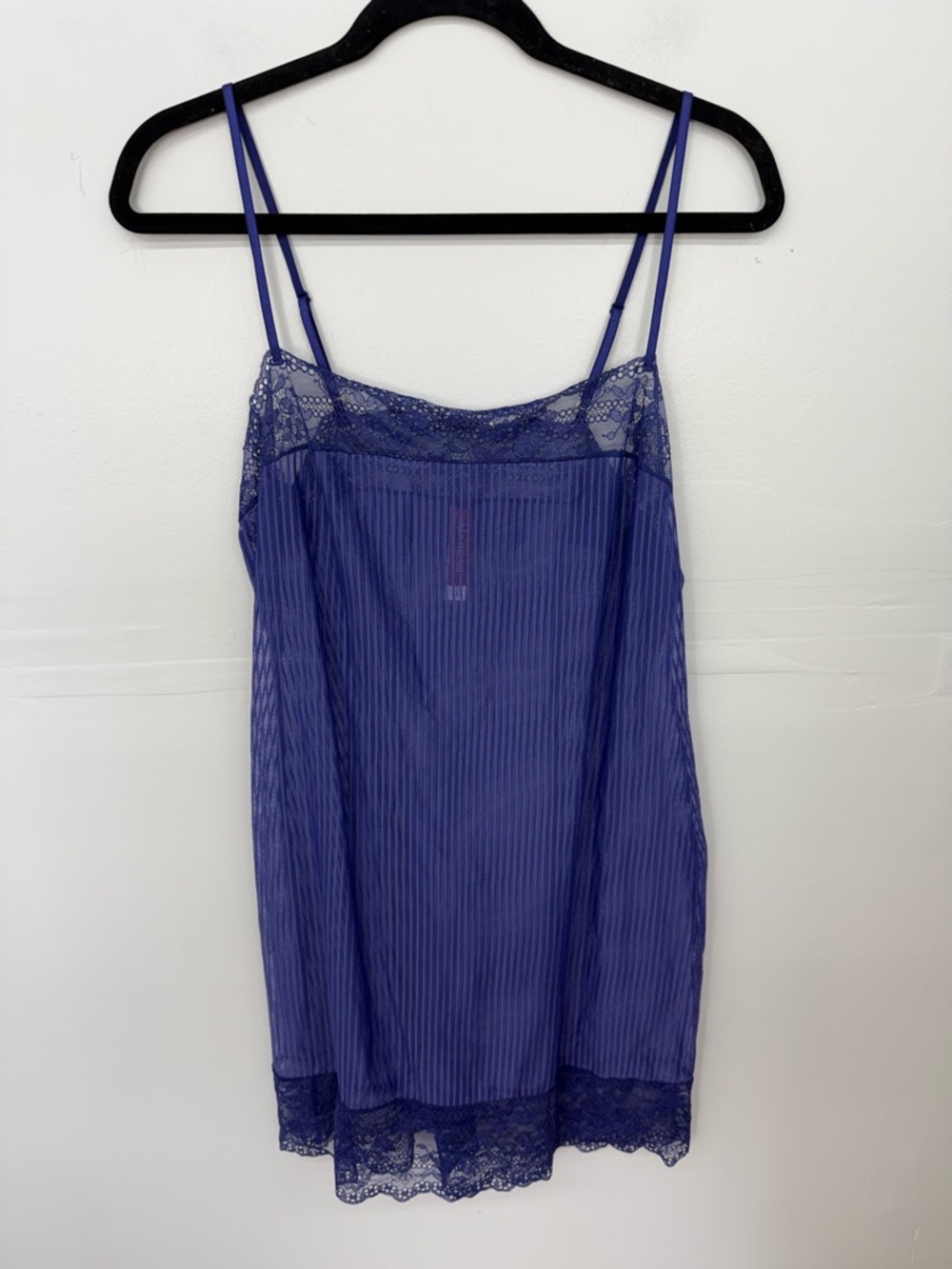 Adore Me Purple Lace & Striped Chemise BB7
